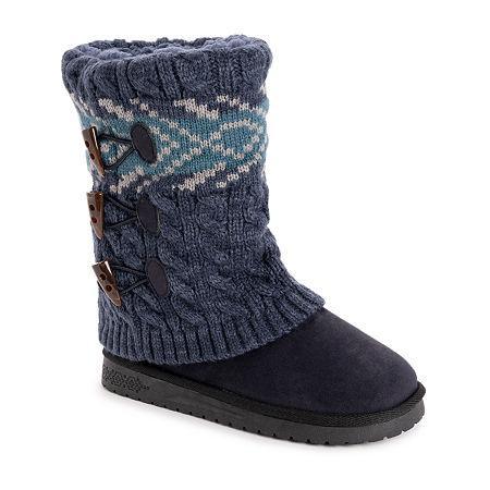 Essentials by MUK LUKS Cheryl Womens Knit Winter Boots Grey Product Image