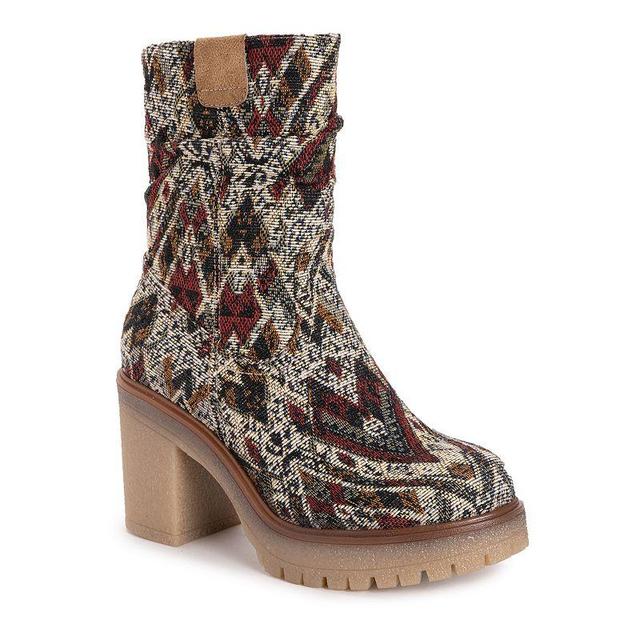 MUK LUKS Riser Pop Womens Heeled Ankle Boots Product Image