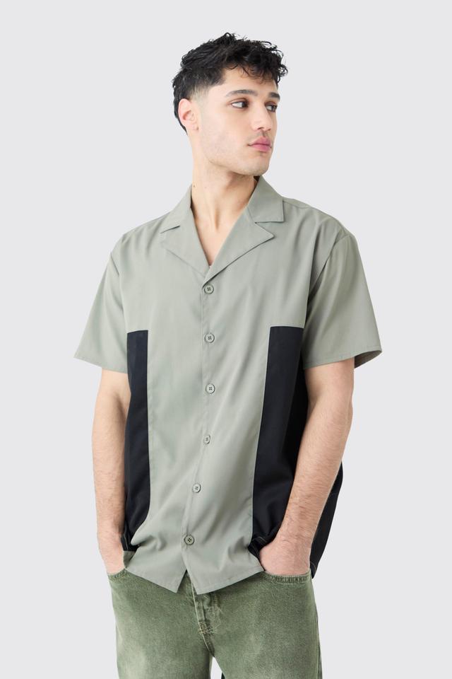 Twill Short Sleeve Gusset Detail Shirt | boohooMAN USA Product Image