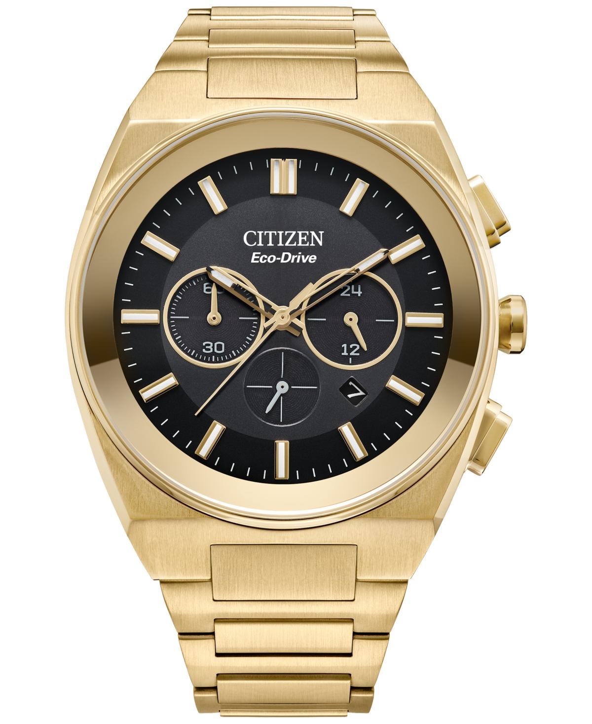 Citizen Mens Gold Eco-Drive Water Resistance 50 Stainless Steel Bracelet Watch Product Image