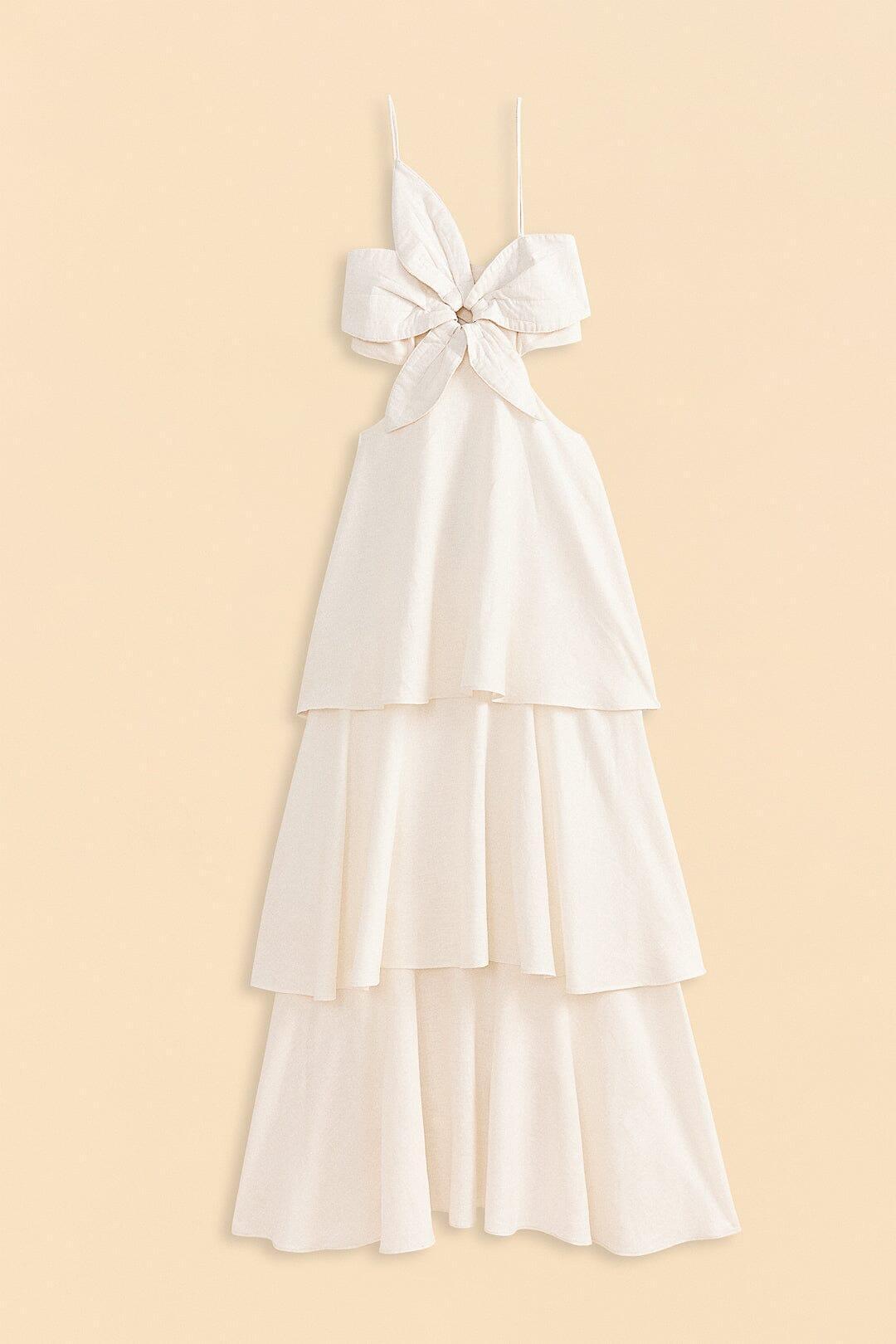 Off-White Flower Maxi Dress Product Image