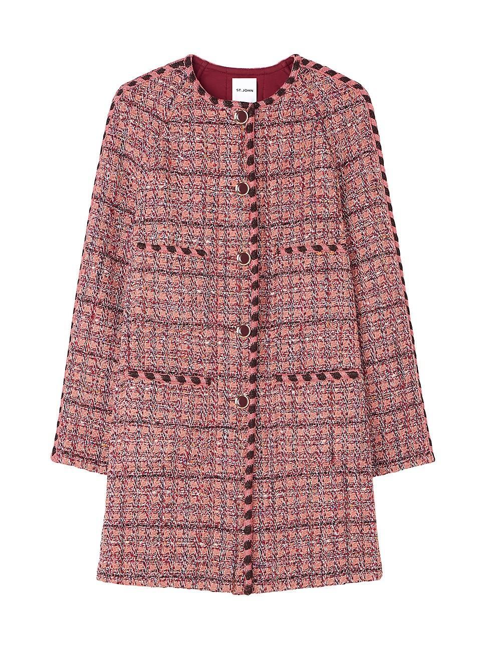 Womens Slub Tweed Long Jacket Product Image