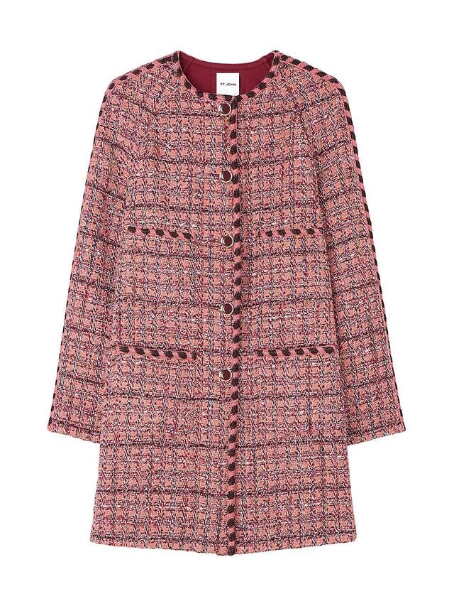 Womens Slub Tweed Long Jacket Product Image