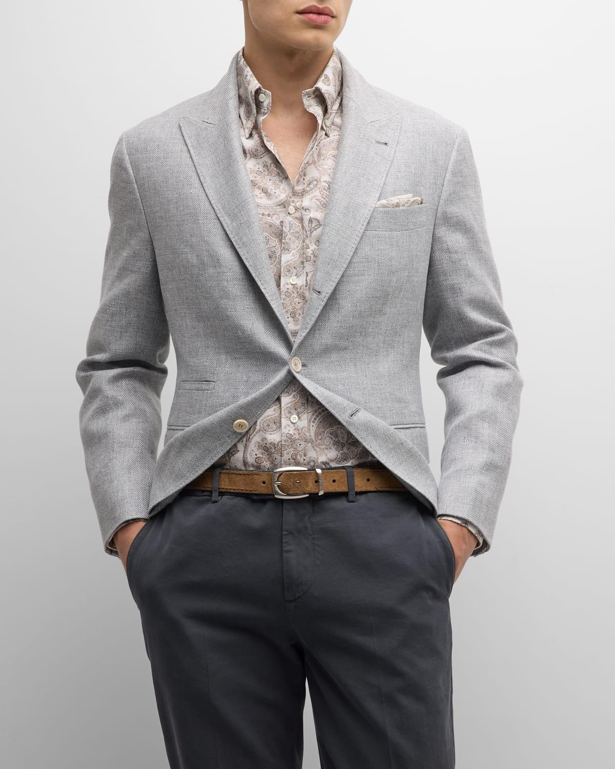 Mens Linen, Wool and Silk Peak-Lapel Sport Coat Product Image