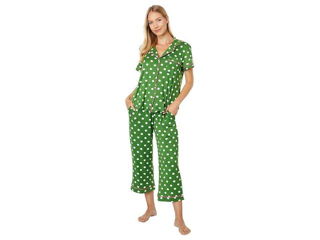 Kate Spade New York Short Sleeve Cropped PJ Set (July Dot) Women's Pajama Sets Product Image