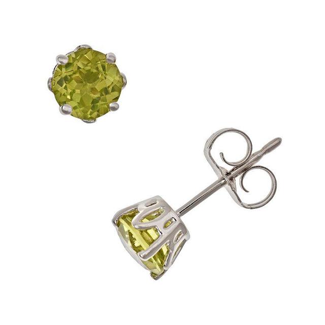 Rhodolite Garnet Stud Earrings (1-1/5 ct. t.w.) in Sterling Silver (Also in Opal, Citrine, White Topaz, Peridot, Aquamarine, and Amethyst) Product Image