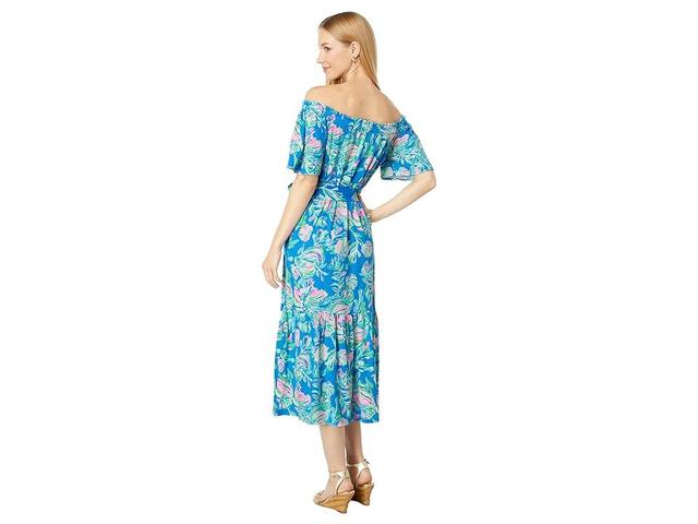 Lilly Pulitzer Merle Midi Dress (Blue Flare Fancy Fins) Women's Clothing Product Image