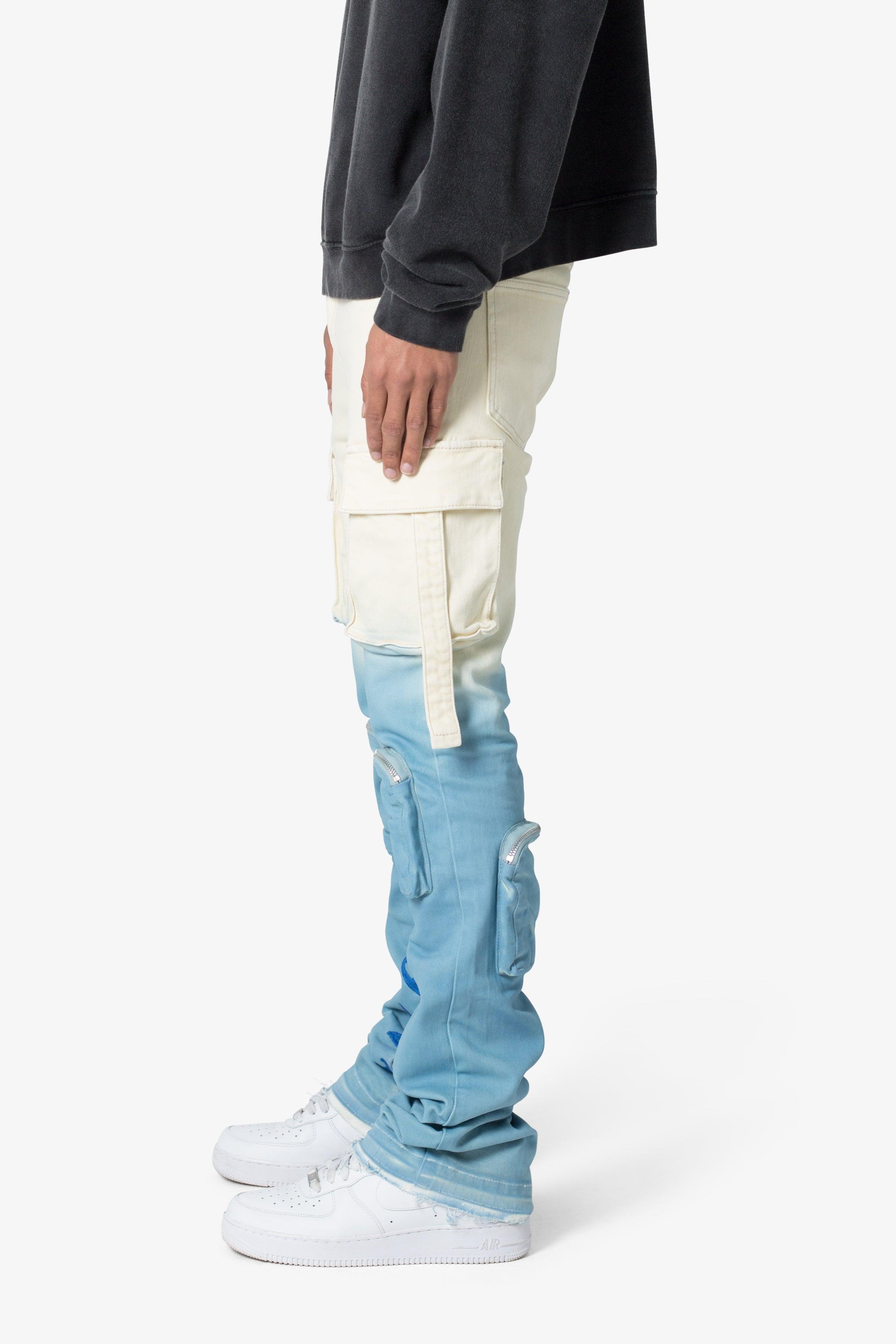 X634 Cargo Skinny Stacked Denim - Blue/White Product Image