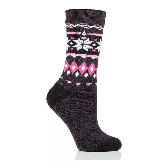 Womens Heat Holders Lite Jennifer Heart Crew Socks Blue Product Image