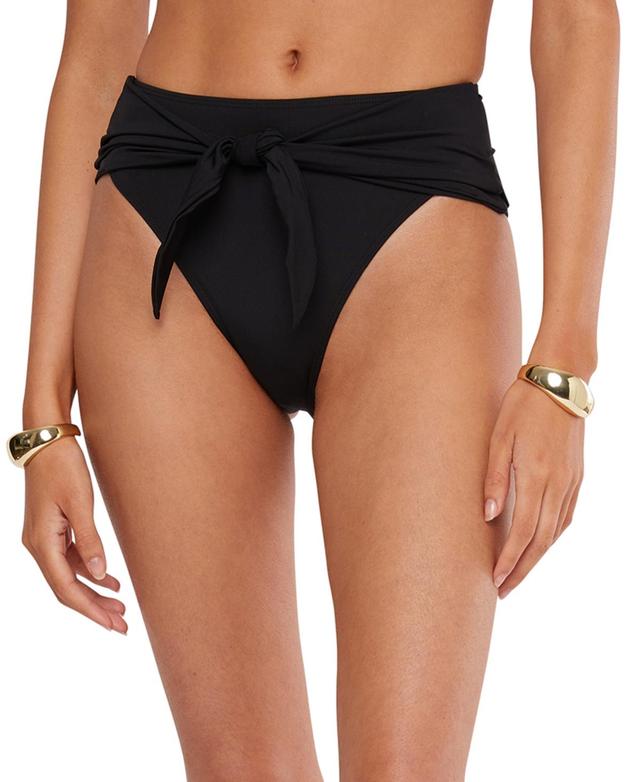 WeWoreWhat Womens High-Rise Tie-Front Bikini Bottoms Product Image