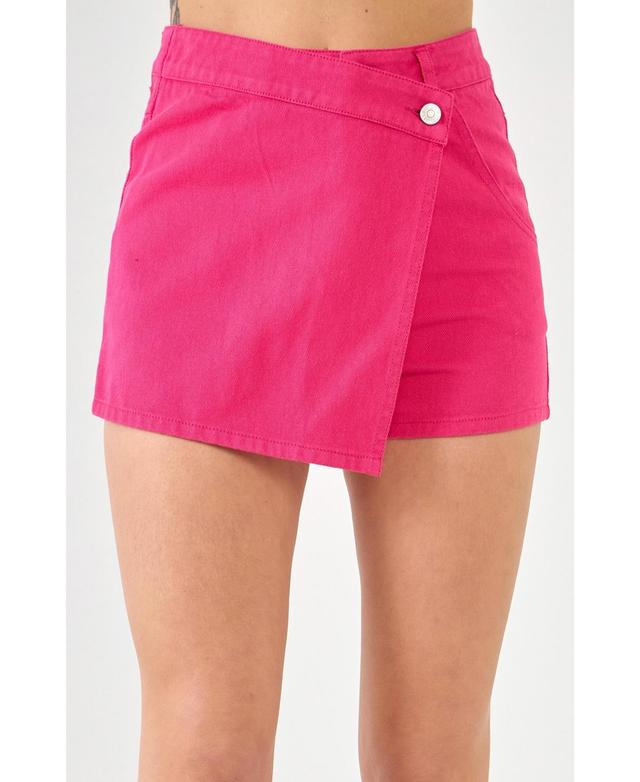 Womens High Waist Color Denim Skirt Product Image