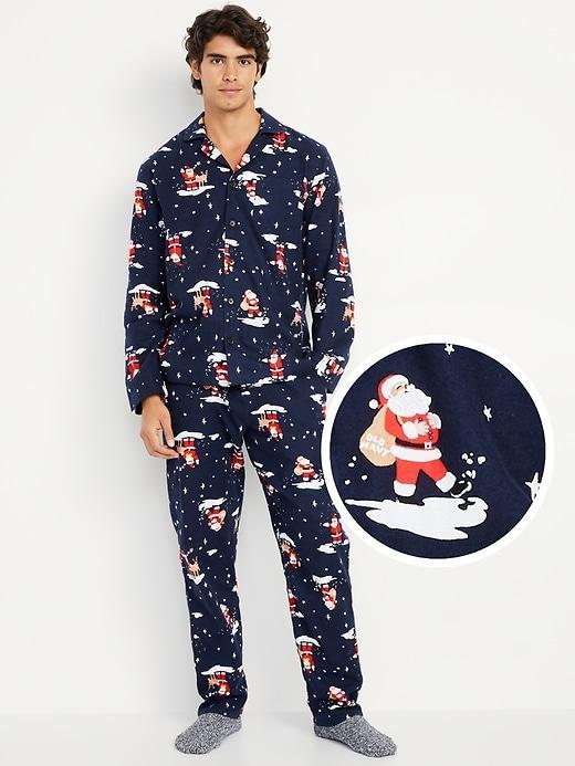 Printed Flannel Pajama Set for Men Product Image