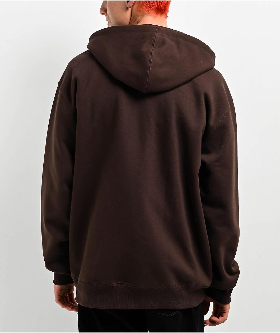 Empyre Yolked Brown Zip Hoodie Product Image