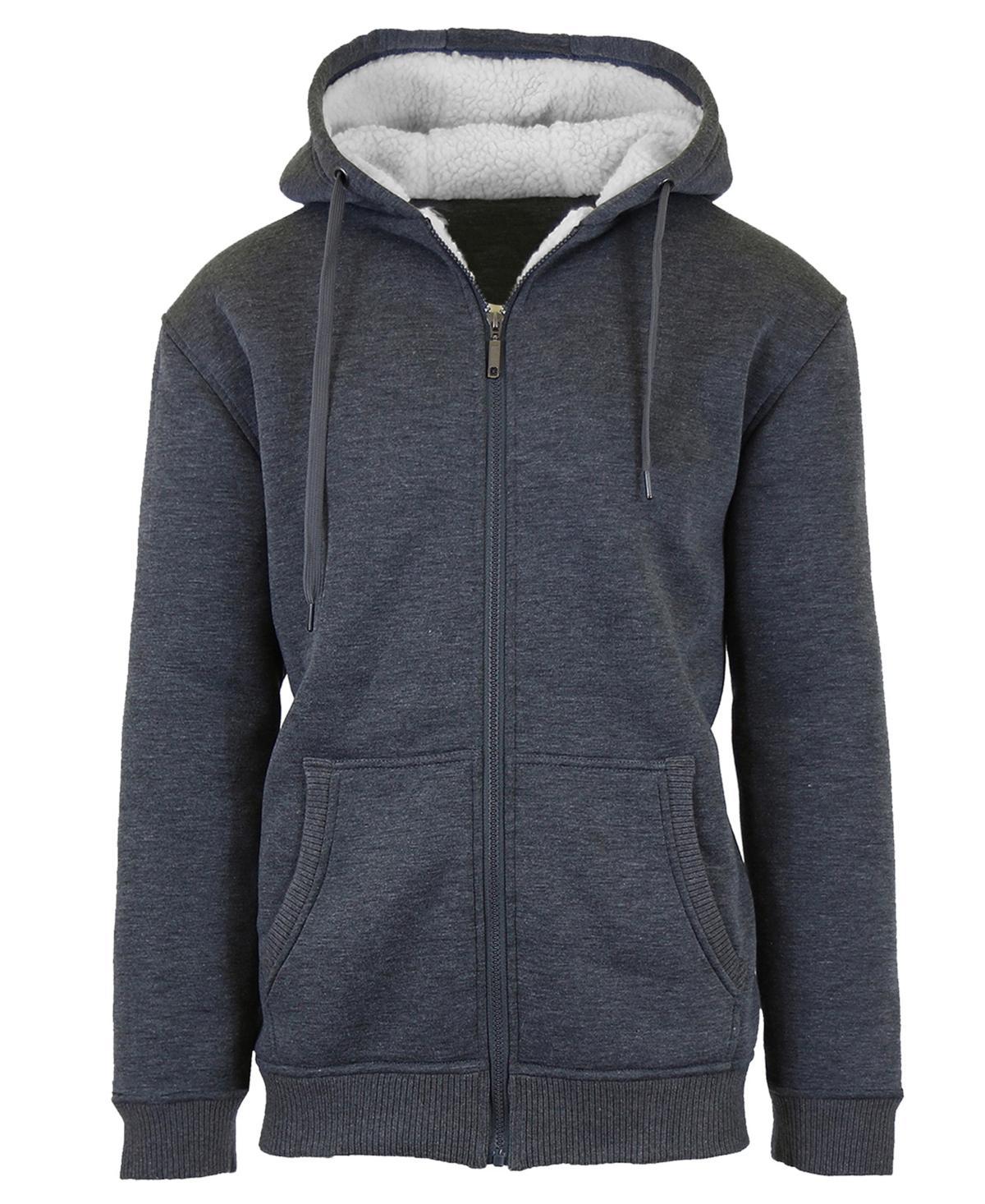 Q-Active Mens Modern Fit Sherpa Lined Fleece Zip-Up Hoodie Product Image