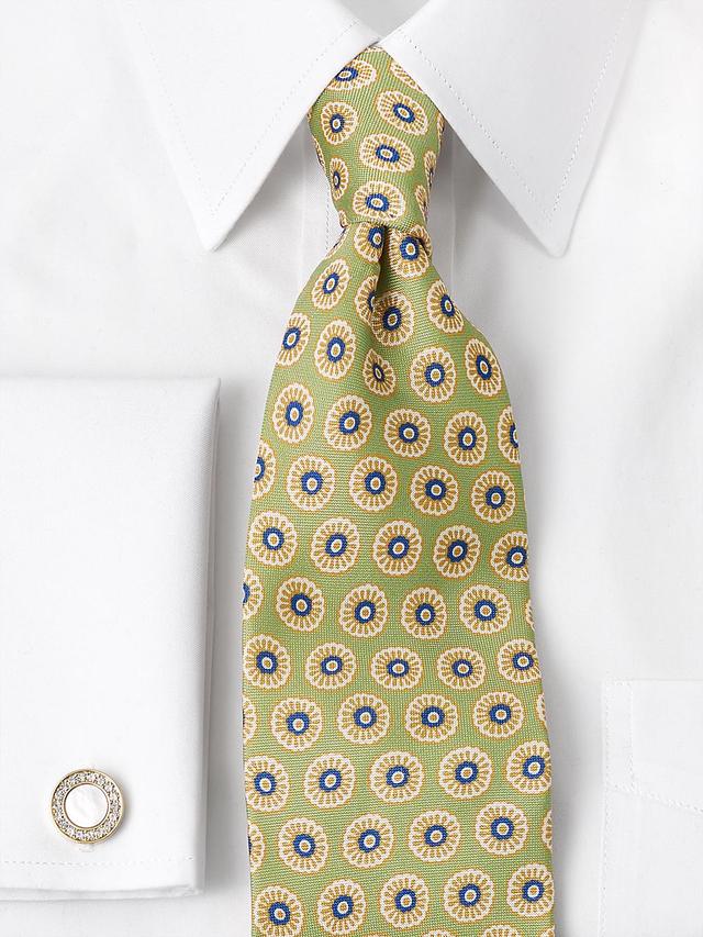 Medallion Woven Silk Tie - Green Multi Product Image