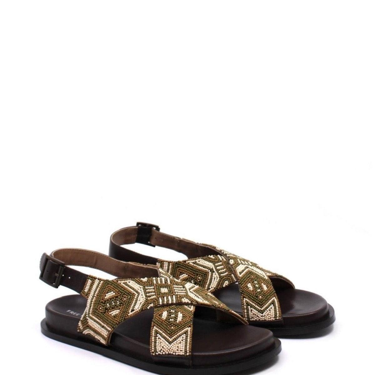 Free People Mali Beaded Sandal Neutral Multi Product Image