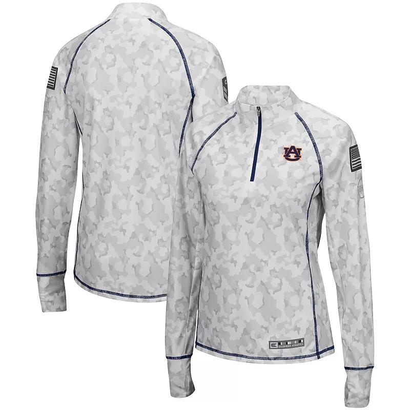 Womens Colosseum White Auburn Tigers Oht Military-Inspired Appreciation Officer Arctic Camo 1/4-Zip Jacket Product Image