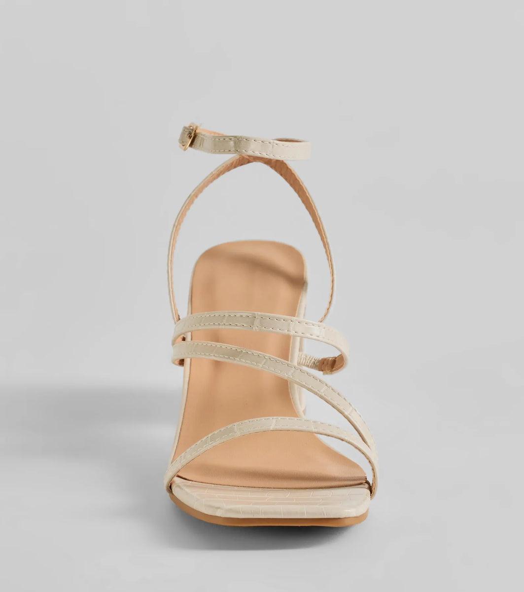 Quite Like You Strappy Faux Leather Block Heels product image