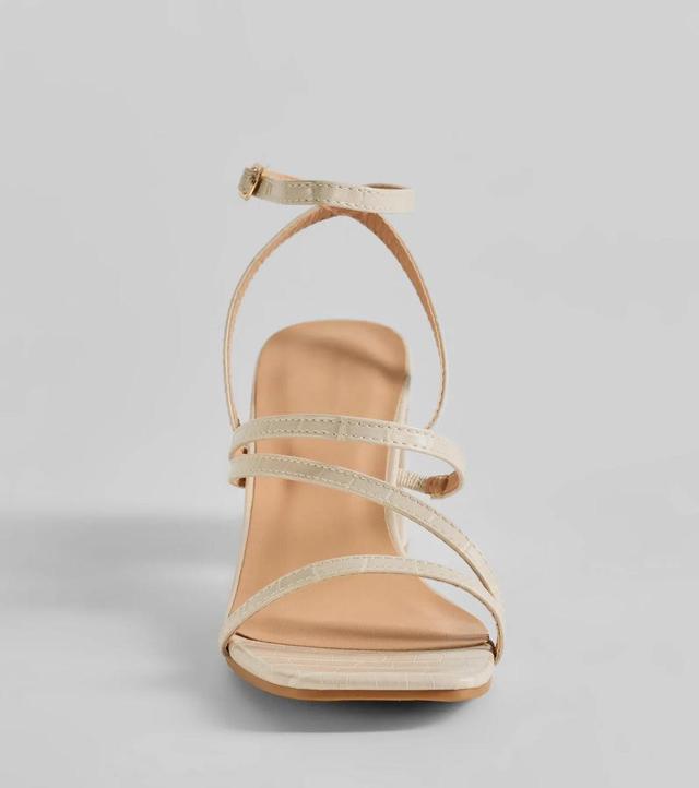 Quite Like You Strappy Faux Leather Block Heels Product Image