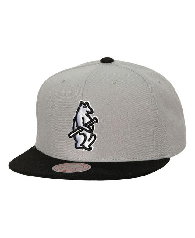 Mens Mitchell & Ness Gray Chicago Cubs Cooperstown Collection Away Snapback Hat Product Image