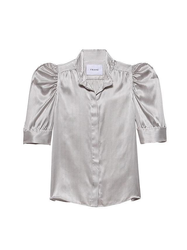 Womens Gillian Striped Silk Blouse Product Image