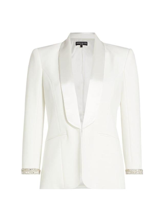 Womens Argo Crystal Trimmed Satin & Crepe Blazer Product Image