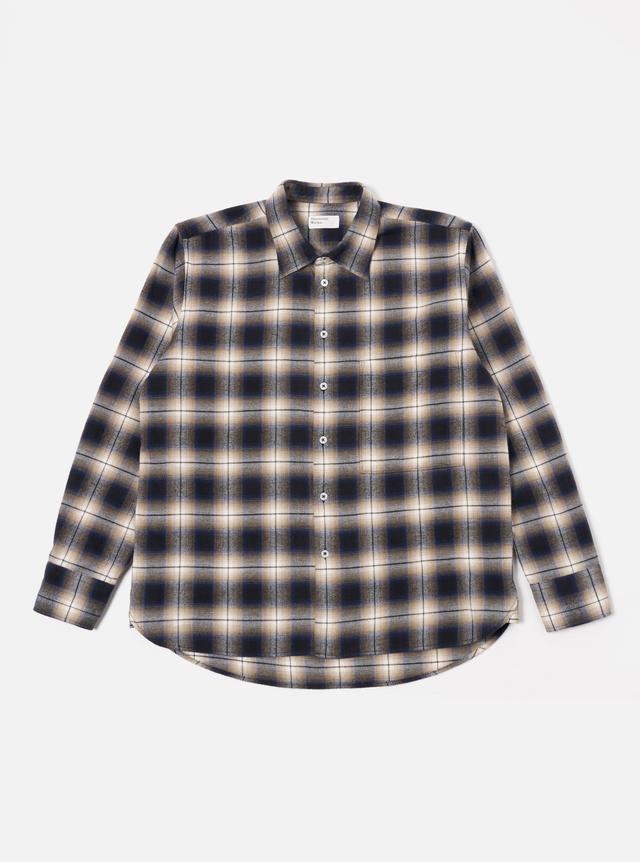 Universal Works Square Pocket Shirt in Navy Wyoming Check Product Image