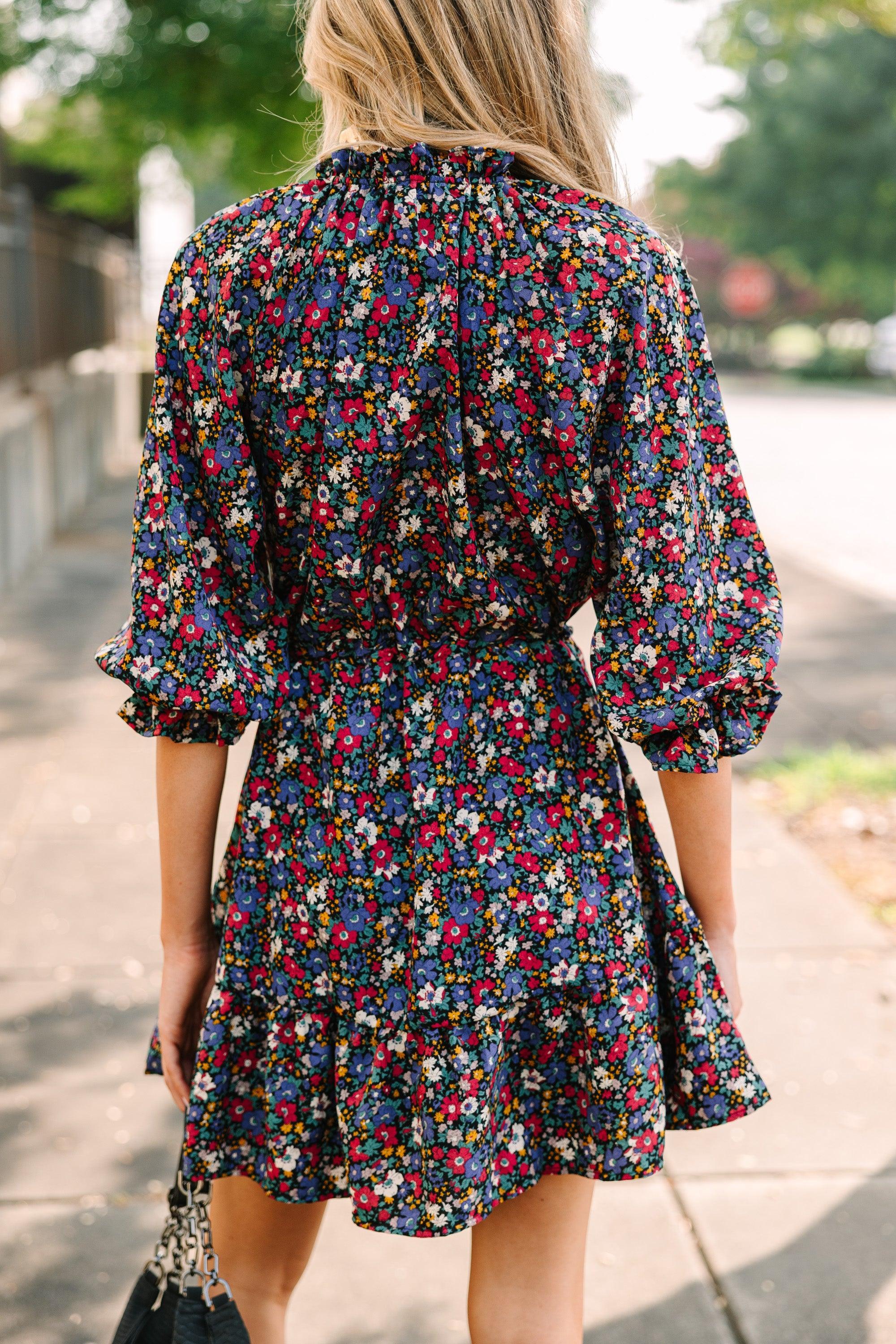 It's About Time Black Floral Dress Female Product Image