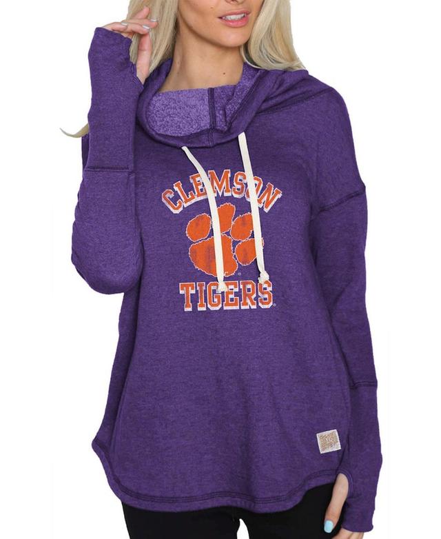 Womens Purple Clemson Tigers Funnel Neck Pullover Sweatshirt Product Image