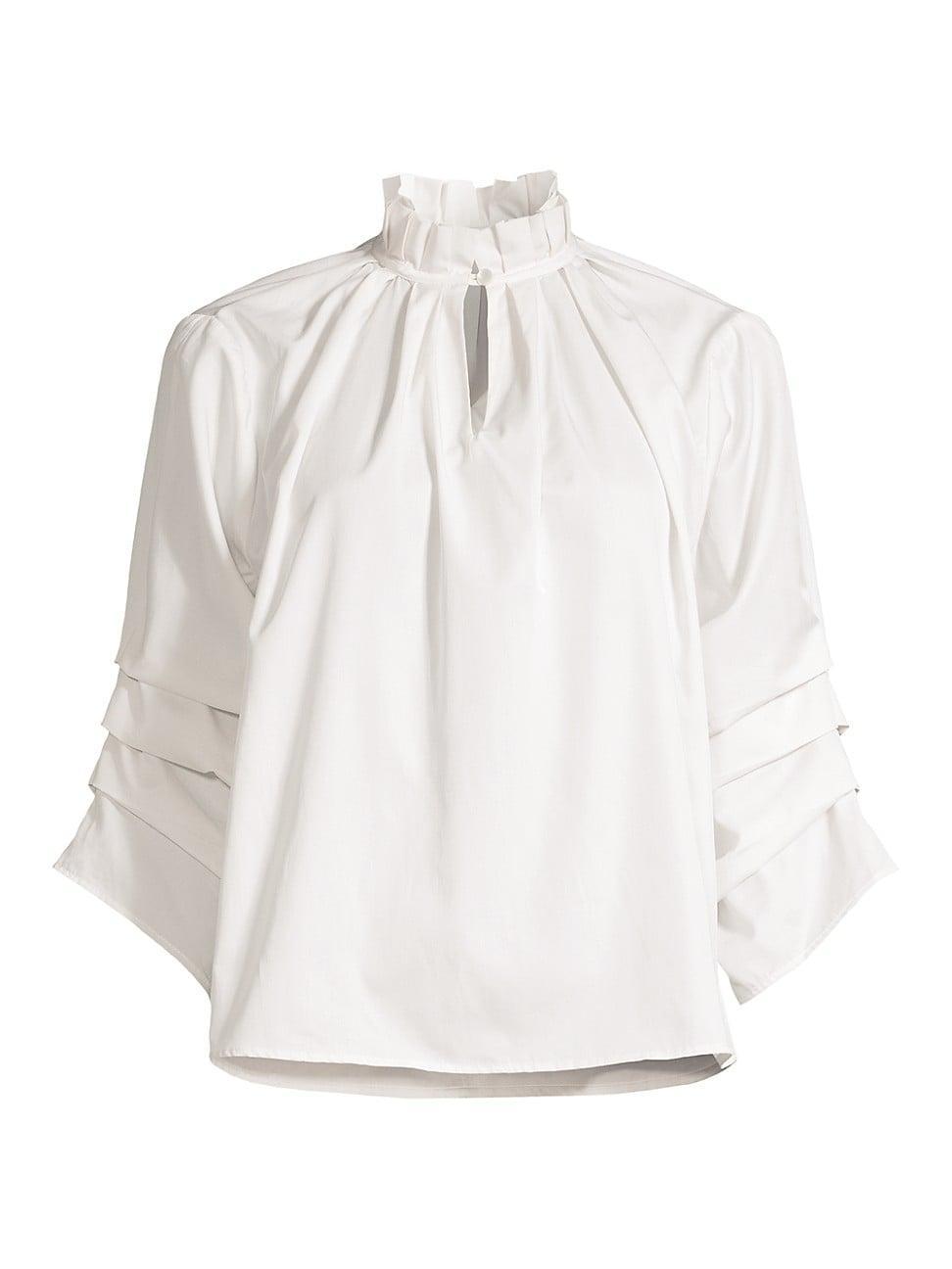 Womens Kieran Ruffled Cotton Blouse Product Image