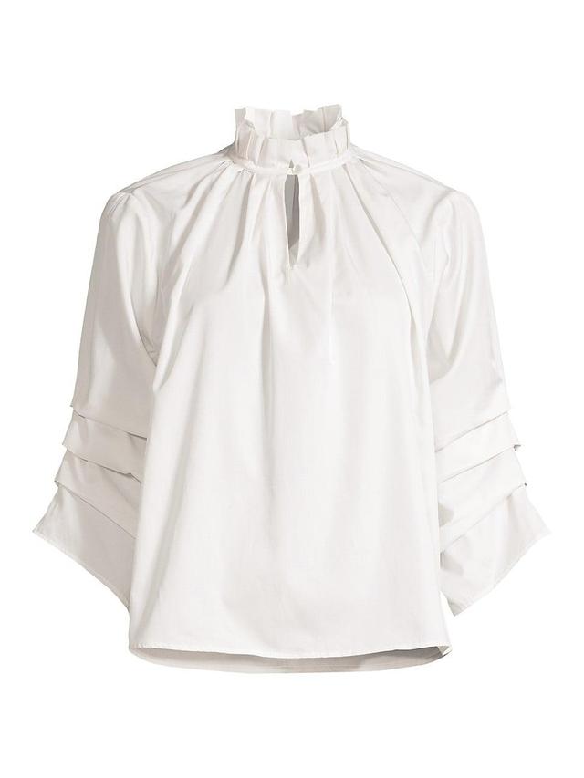 Womens Kieran Ruffled Cotton Blouse Product Image