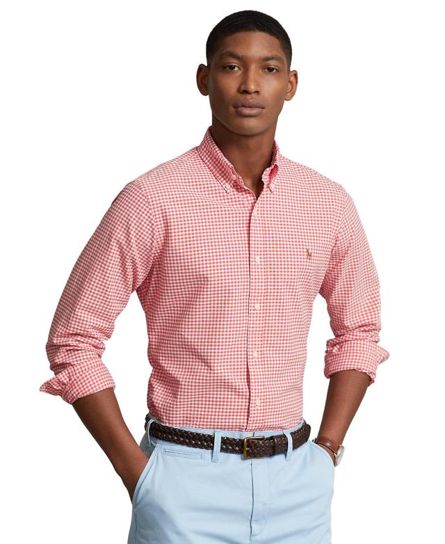 Polo Ralph Lauren Mens Classic-Fit Gingham Oxford Shirt - Blue/Green Product Image