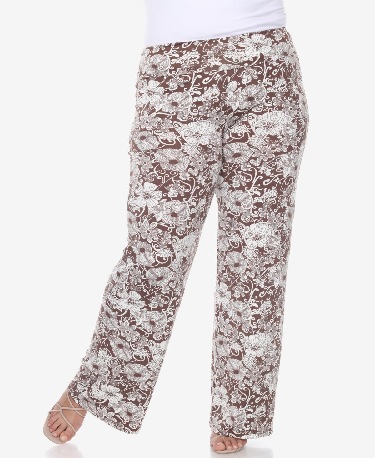 White Mark Plus Size Floral Paisley Palazzo Pants Product Image