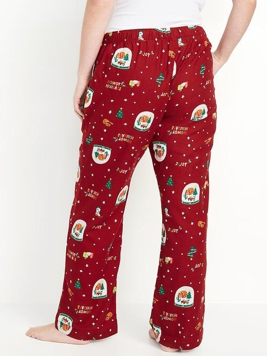 Mid-Rise Printed Flannel Pajama Pants Product Image