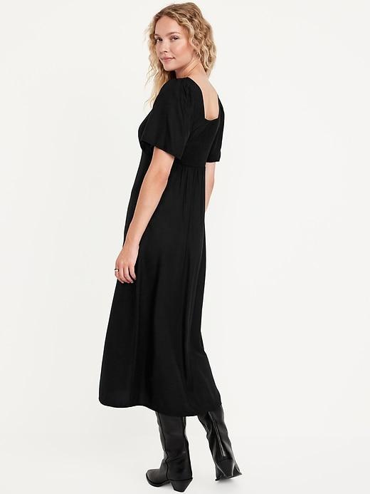 Button-Down Crepe Midi Dress Product Image