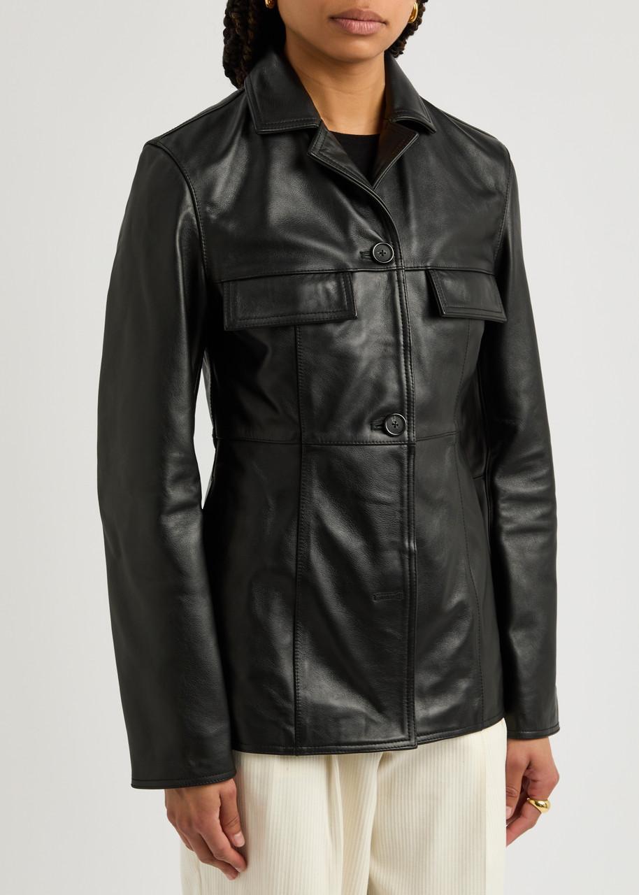 TOTÊME Toteme Hourglass Leather Jacket In Black Product Image