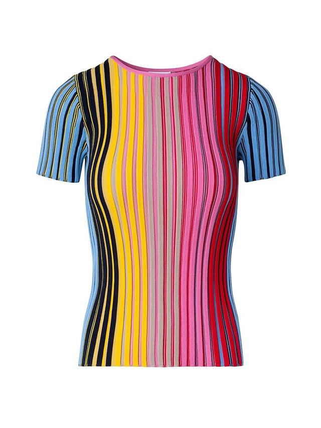 Womens Striped Wool Knit Top Product Image