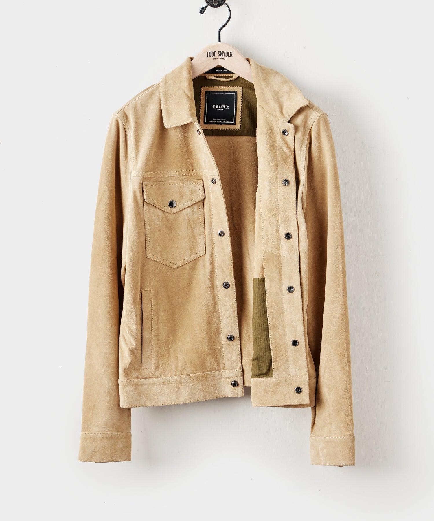 Italian Suede Snap Dylan Jacket in Cappuccino Product Image