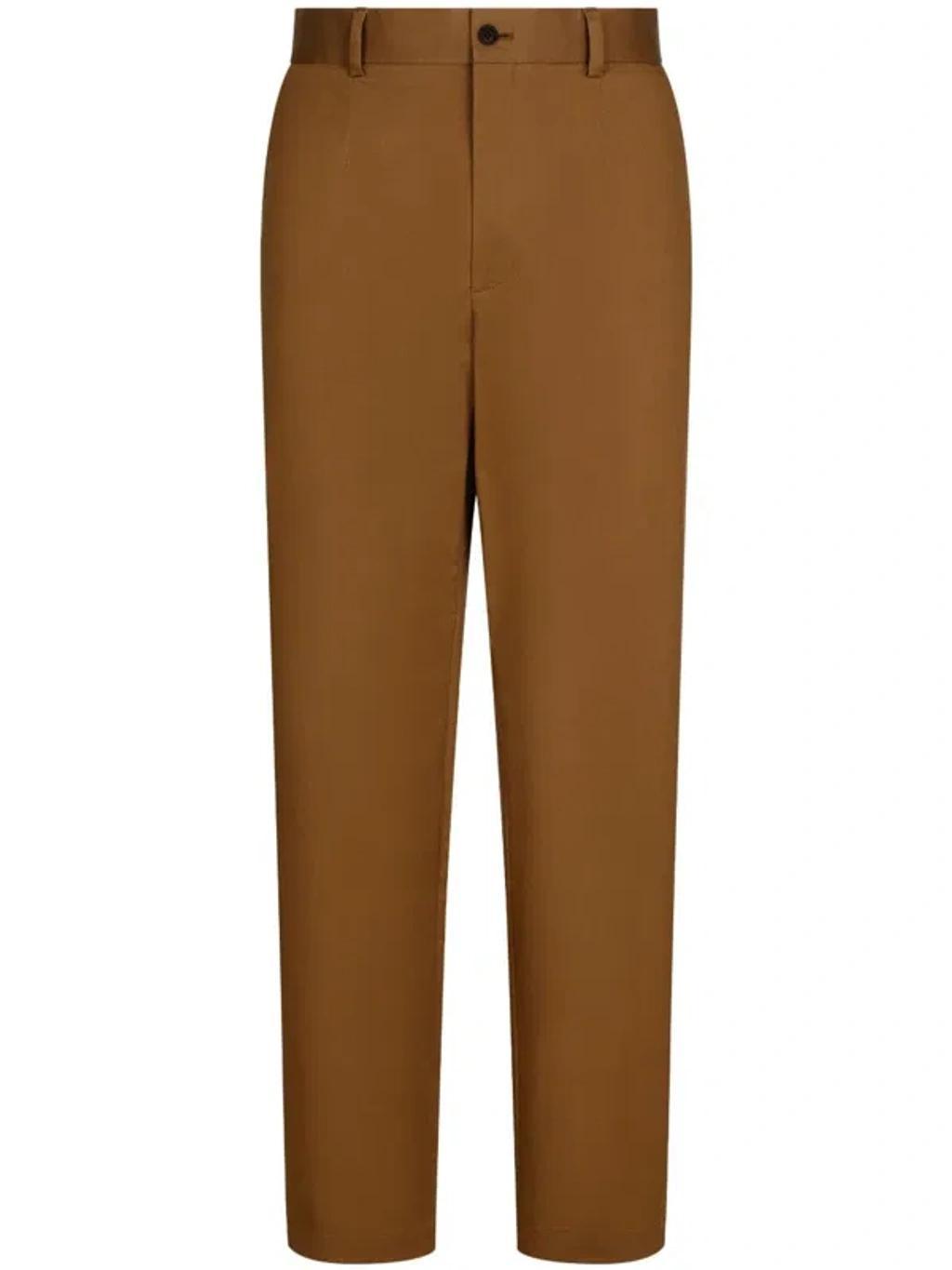 Front-fastening Straight-leg Trousers In Walnut Brown product image