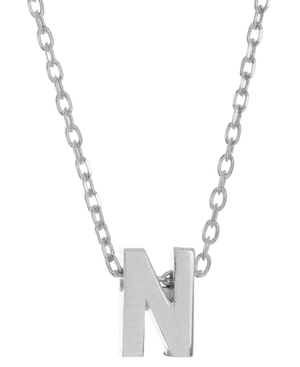 Adornia Rhodium-Plated Mini Initial A Pendant Necklace, 16 + 2 extender - P Product Image