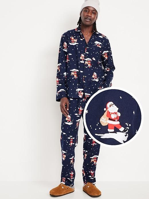 Printed Flannel Pajama Set for Men Product Image