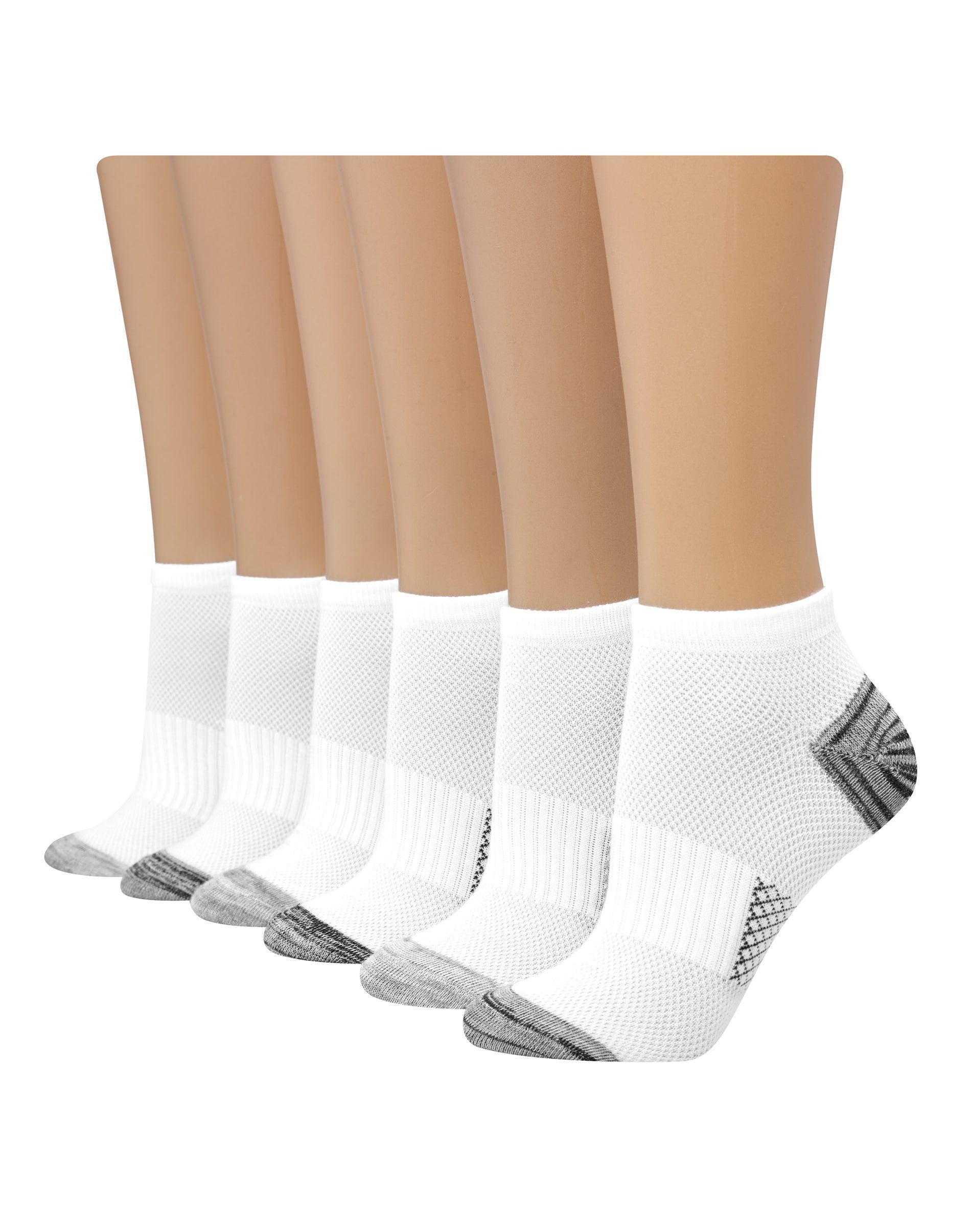 Hanes X-Temp Womens No Show Socks, 6-Pairs White 5-9 Product Image