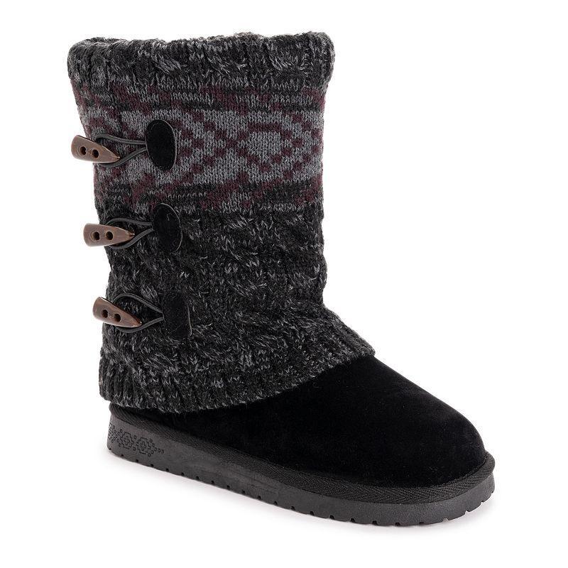 Essentials by MUK LUKS Cheryl Womens Knit Winter Boots Grey Product Image