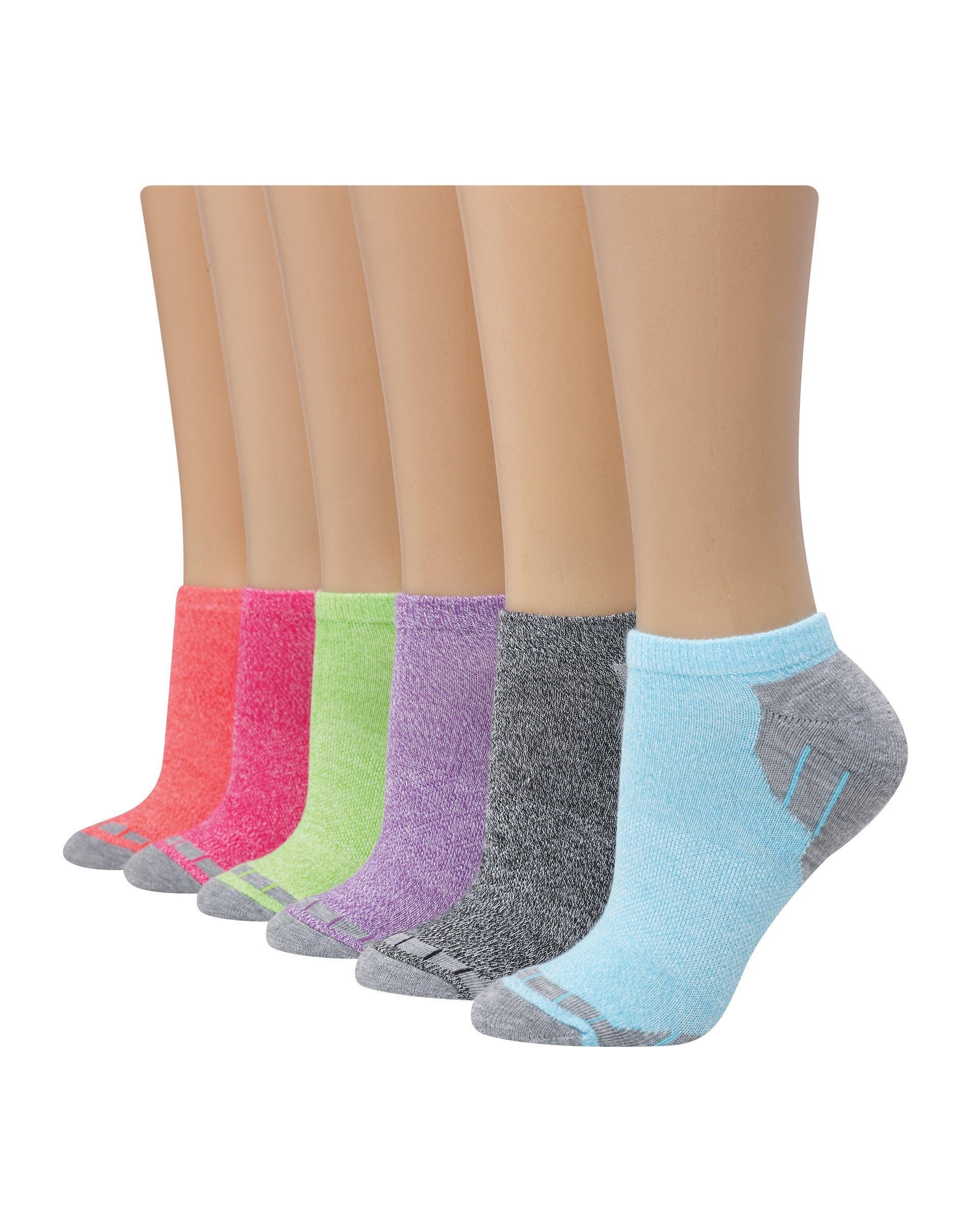 Hanes Comfort Fit Womens No-Show Socks, 6-Pairs Assorted Grey 5-9 Product Image