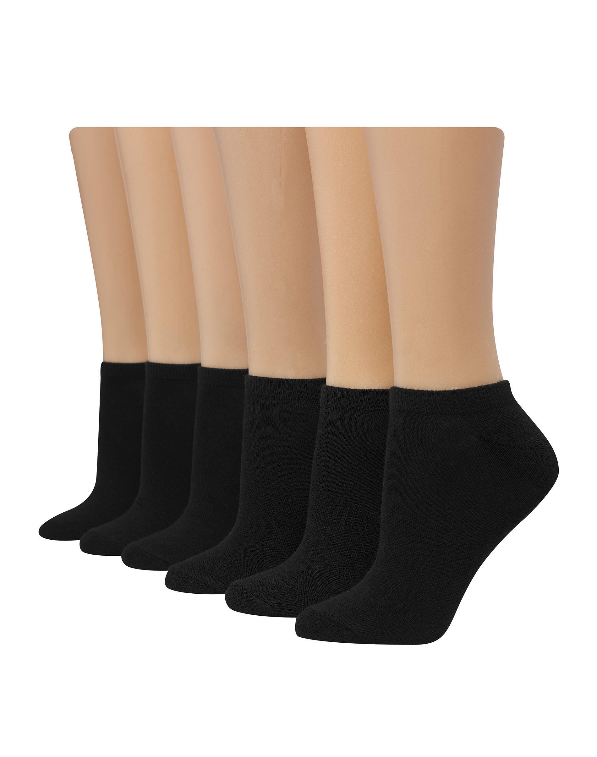 Hanes Comfort Fit Womens No-Show Socks, 6-Pairs Assorted Grey 5-9 Product Image