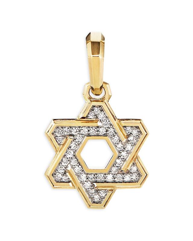 Mens Deco Star of David Pendant in 18K Yellow Gold Product Image