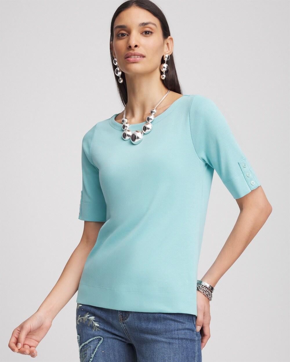 Pima Cotton Bateau-Neck Tee Product Image