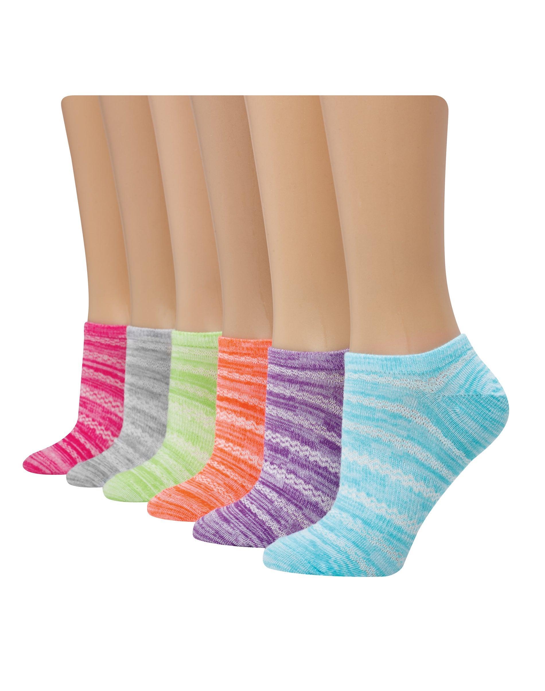 Hanes X-Temp Womens No Show Socks, 6-Pairs Assorted Colors 5-9 Product Image