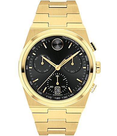 Movado Mens Bold Quest Quartz Chronograph Gold Tone Stainless Steel Bracelet Watch Product Image