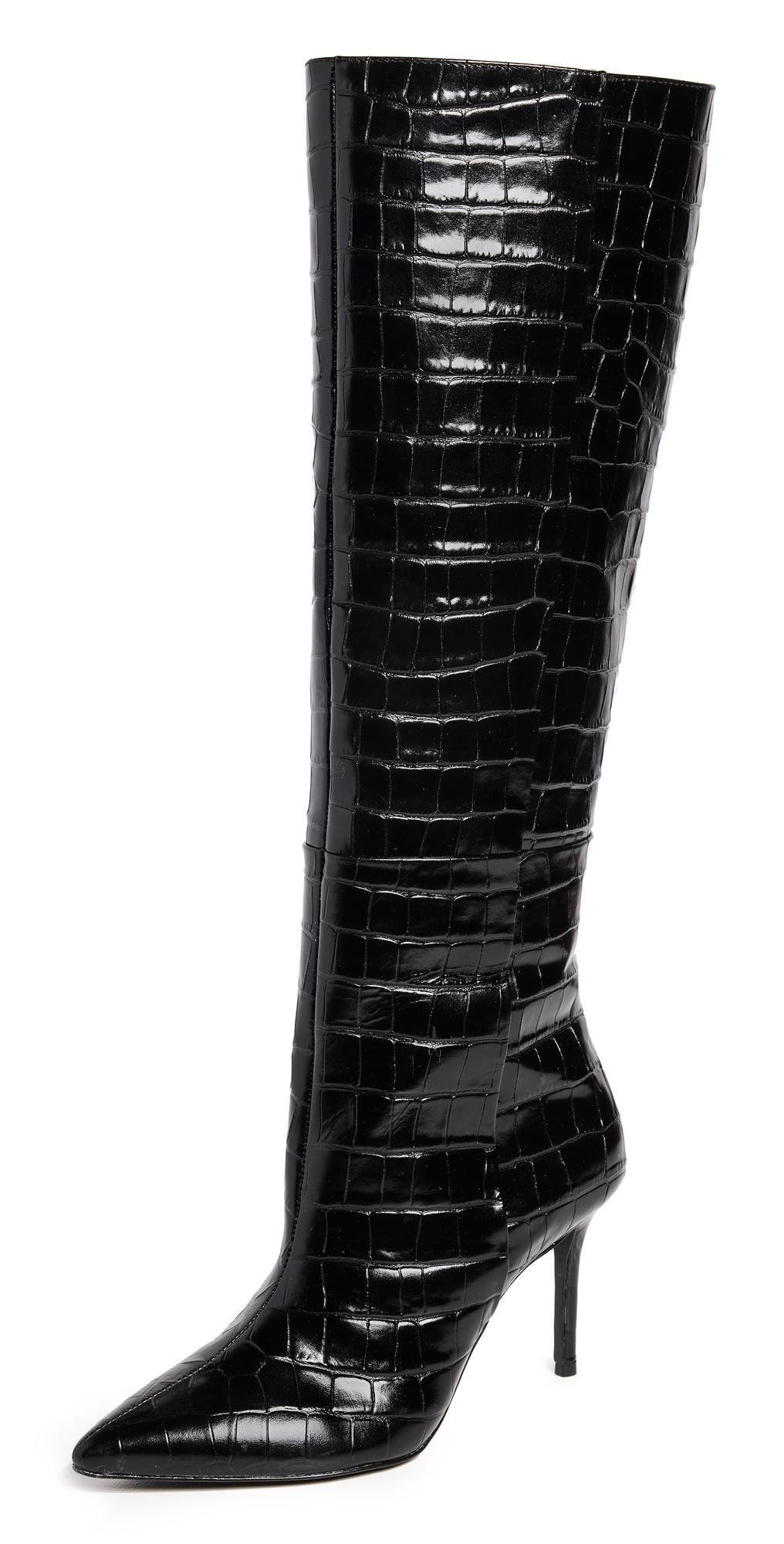 BLACK SUEDE STUDIO Tory Croc Embossed Knee High Boot Product Image